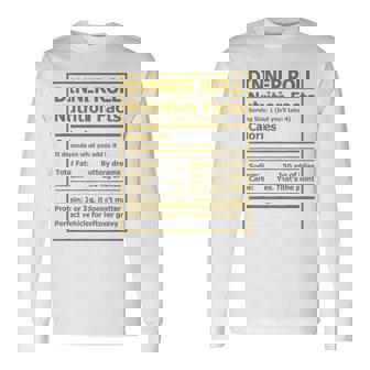 Dinner Roll Nutrition Matching Thanksgiving Recipe Long Sleeve T-Shirt | Mazezy