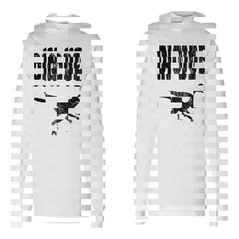Dino Dude Velociraptor Raptor Cute Long Sleeve T-Shirt | Mazezy