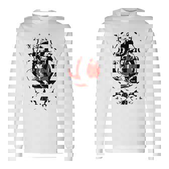 Dragon Et Guerrier Esthétiques Japonais Coucher Deoleil Rouge Japonais Manche Longue T-shirt à manches longues - Cadeauxyz