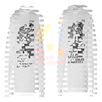 More Espresso Less Depression Coffee Quote Long Sleeve T-Shirt | Mazezy