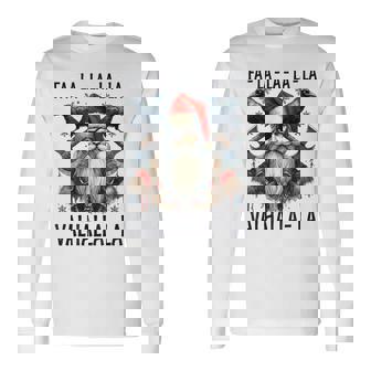 Fa La La Valhalla Odin Santa Viking Christmas Norse Nordic Long Sleeve T-Shirt - Monsterry