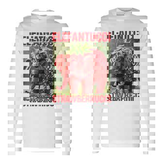 Brainrot Animal Gen Alpha Meme ストロベリーエレファント 長袖Tシャツ - Kawaiitshirt