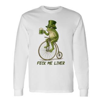 Irish Frog Feck Me Liver St Patrick’S Day Drinking Long Sleeve T-Shirt - Thegiftio UK