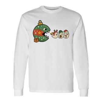 Ornament Eating Holiday Ghosts Gamers Christmas Long Sleeve T-Shirt - Thegiftio UK