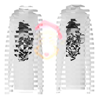 Santa Hat Xmas Pajamas Australian Cattle Dog Christmas Long Sleeve T-Shirt | Mazezy