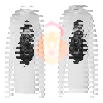 Santa Hat Xmas Pajamas Irish Setter Dog Christmas Long Sleeve T-Shirt | Mazezy