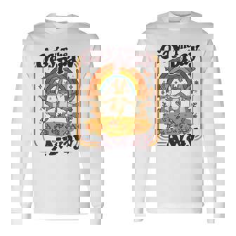 Gay The Pray Away Cute Queer Rabbits Rainbow Retro Long Sleeve T-Shirt | Mazezy