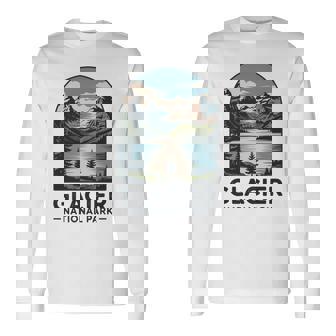 Glacier National Park Retro Outdoor Camping US National Park Long Sleeve T-Shirt | Mazezy