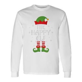 Happy Elf Xmas Family Matching Elf Squad Christmas Tri-Blend Long Sleeve T-Shirt - Thegiftio UK