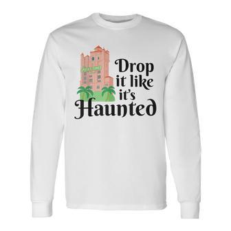 Haunted Terror Ride Retro Hollywood Tower Hotel Long Sleeve T-Shirt | Mazezy