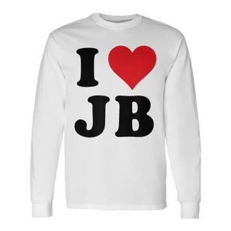 I Heart Jb Initials I Love JB First And Last Name J B Long Sleeve T-Shirt - Seseable