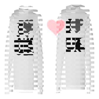I Heart Uk Initials I Love UK First And Last Name U K 長袖tシャツ 長袖Tシャツ - Kawaiitshirt