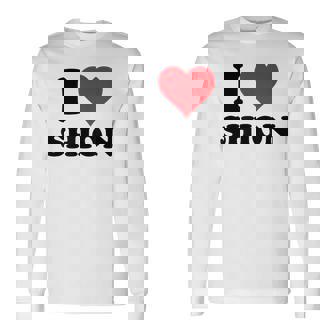 I Hearthion ファーストネーム I Love パーソナライズ 長袖Tシャツ - Kawaiitshirt