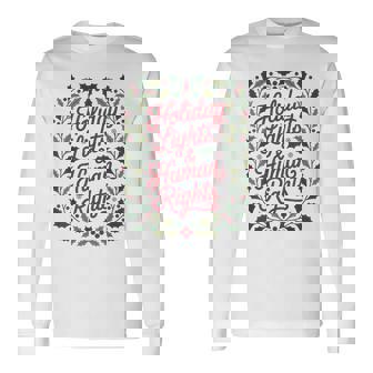 Holiday Lights And Human Rights Christmas Activist Long Sleeve T-Shirt | Seseable FR