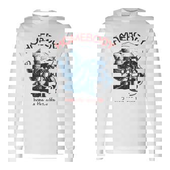 Homebody 居心地の良い生活 面白いヤドカリとコーヒー 長袖Tシャツ - Kawaiitshirt