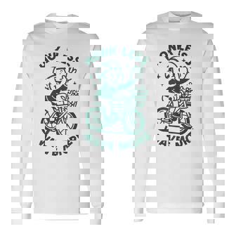 Honk Less Wave More Bike Etiquette Friendly Long Sleeve T-Shirt | Mazezy