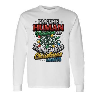Human Version Of Tangled Christmas Lights Christmas Long Sleeve T-Shirt - Thegiftio UK