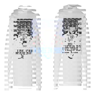 I'm Here To Pardi Vintage Retro Western Bull-Skull Long Sleeve T-Shirt - Thegiftio