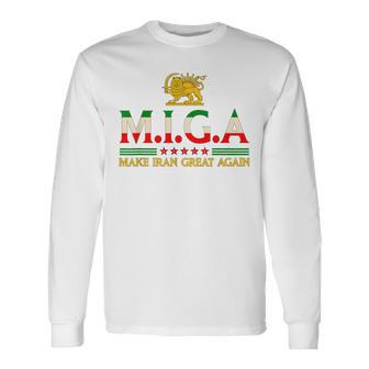Iranian Make Iran Great Again Emblem Of Iran Miga Long Sleeve T-Shirt - Thegiftio UK