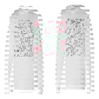 It's A Jolly Season To Teach Coquette Bow Christmas Holiday Long Sleeve T-Shirt | Seseable FR