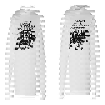 Just One Really Tired Mama Bear Vintage Cute Flower Family Tank Top Long Sleeve T-Shirt | Mazezy