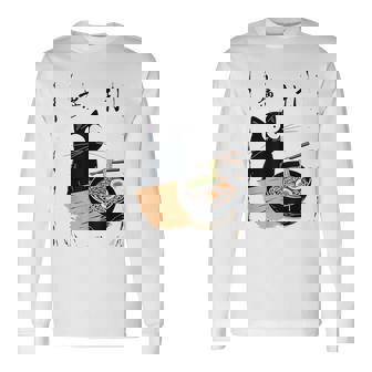 Kawaii Ramen Cat Cute Japanese Food For Anime Noodle Lovers Long Sleeve T-Shirt | Seseable CA