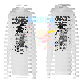 Korea Kid Goal Cartoon South Korea Flag For Kids Long Sleeve T-Shirt | Mazezy