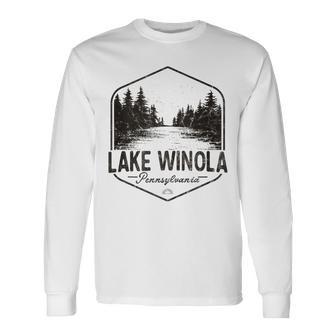 Lake Winola Pennsylvania Outdoors Vintage Tank Top Long Sleeve T-Shirt | Mazezy