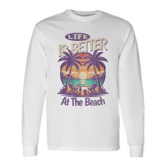 Life Is Better At The Beach Tropical Long Sleeve T-Shirt - Thegiftio UK