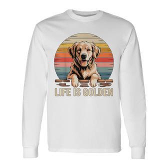 Life Is Golden Retriever Long Sleeve T-Shirt - Thegiftio UK