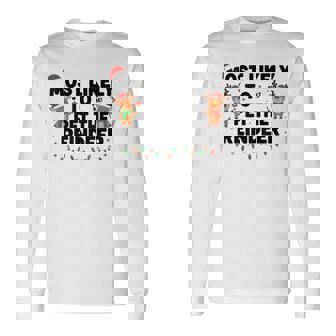 Most Likely To Pet The Reindeer Family Christmas Matching Long Sleeve T-Shirt | Seseable UK