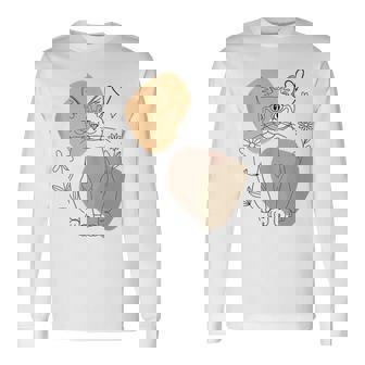 Line Art Burmese Cat Minimalist Tank Top Long Sleeve T-Shirt - Monsterry