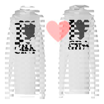 I Love China I Heart China 長袖Tシャツ - Kawaiitshirt