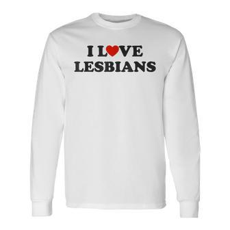 I Love Lesbians Apparel Red Heart Lesbians Long Sleeve T-Shirt - Thegiftio UK