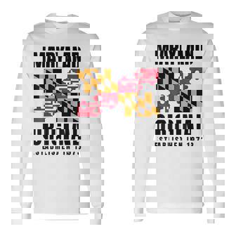 Maryland Original 1973 Md State Flag Long Sleeve T-Shirt | Mazezy