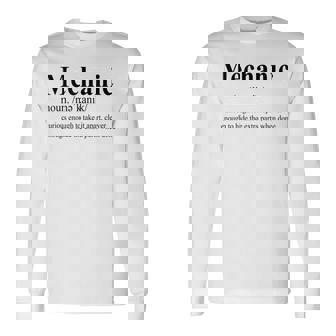 Mecánico Diccionario Definición Mecánico T Camiseta de manga larga - Regaloses