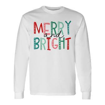 Merry And Bright Christmas Long Sleeve T-Shirt - Thegiftio UK