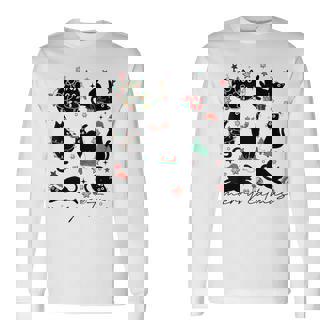 Merry Catmas Cat Christmas Kitten Cats Santa Hat Xmas Long Sleeve T-Shirt - Monsterry