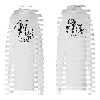 Mrs Est 2026 Just Married Couple Wedding Party Mr Mrs Bride Long Sleeve T-Shirt - Monsterry