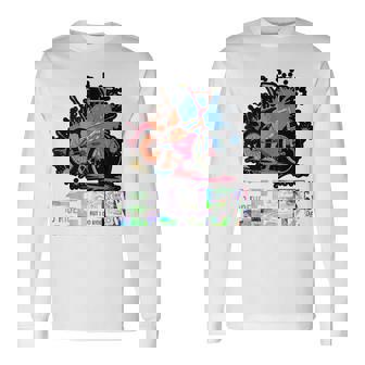 Neon BMX Jumping Silhouette Tank Top Long Sleeve T-Shirt | Mazezy
