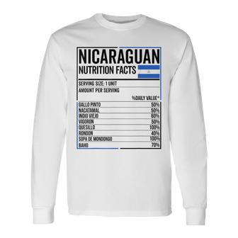 Nicaraguan Nutrition Facts Nica Camiseta Nicaragua Nicayo Long Sleeve T-Shirt - Thegiftio UK