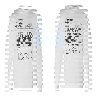 Nyc New York ヴィンテージ 航空会社タグ エアライナー フライングトラベル 長袖tシャツ 長袖Tシャツ - Kawaiitshirt