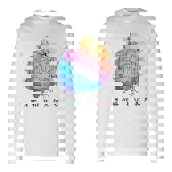 Nyc ニューヨークシティスカイライン 自由の女神 長袖Tシャツ - Kawaiitshirt