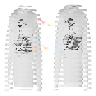 Off To Cause a Kerfuffle Silly Bird Witch Hat Shopping Cart Tank Top Long Sleeve T-Shirt | Mazezy