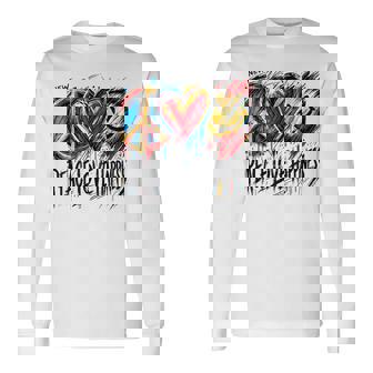 Peace Love Happiness Youthful Long Sleeve T-Shirt | Mazezy