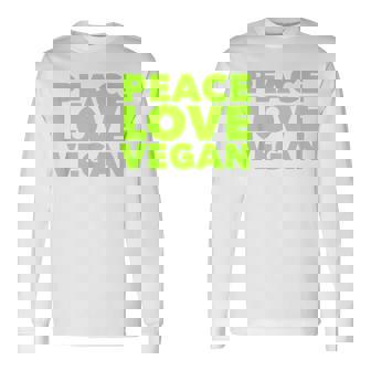 Peace Loveegan クール ベジタリアンとビーガン 長袖Tシャツ - Kawaiitshirt