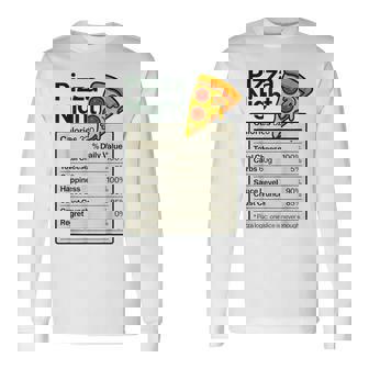 Pizza Lover Night Nutrition Facts Costume For Food Long Sleeve T-Shirt | Seseable FR