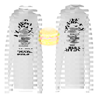 Powered By Burgers ファーストフード愛好家 面白いビーフバーガー 長袖Tシャツ - Kawaiitshirt
