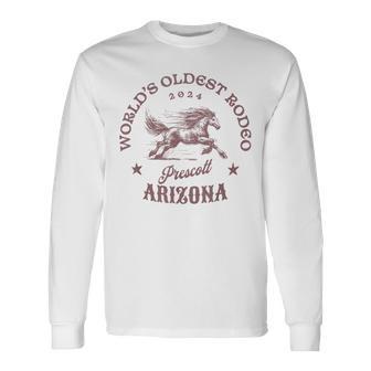 Prescott Arizona World's Oldest Rodeo 2024 Long Sleeve T-Shirt - Thegiftio UK