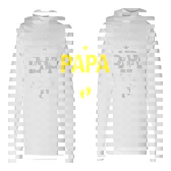 メンズ Promoted To Papa Est 2027Oon To Be Dad 長袖Tシャツ - Kawaiitshirt